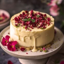 White Chocolate Rose Cheesecake