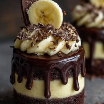 Mini Chocolate Banana Mousse Cakes