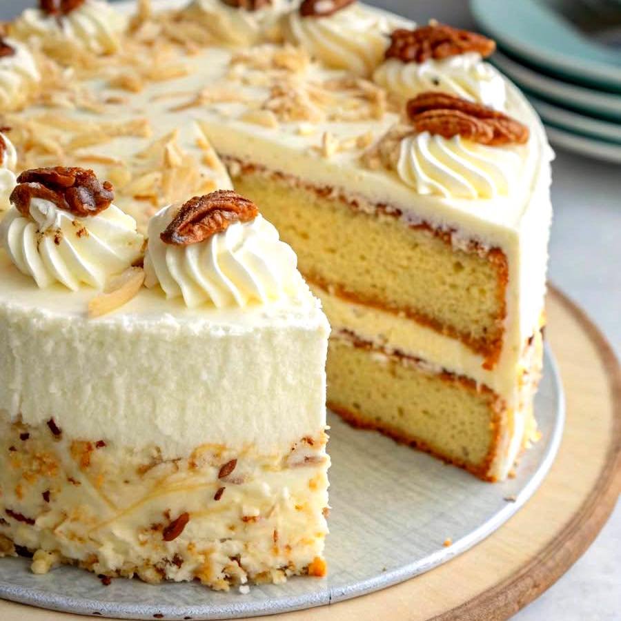 Coconut Pecan Cream Cake