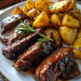 Irresistible Honey Beef with Roasted Potatoes