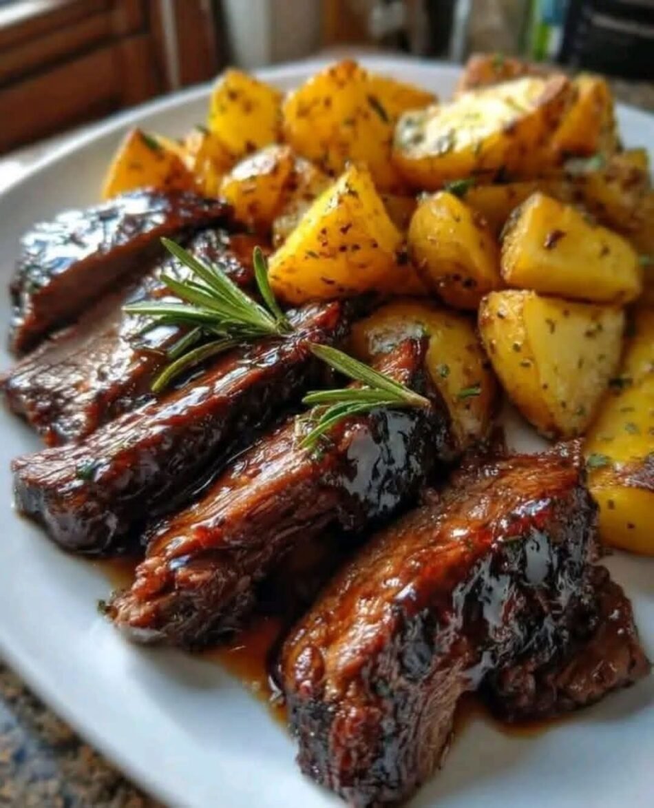 Irresistible Honey Beef with Roasted Potatoes