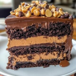 Heavenly Chocolate Peanut Butter Ooey Gooey Cake