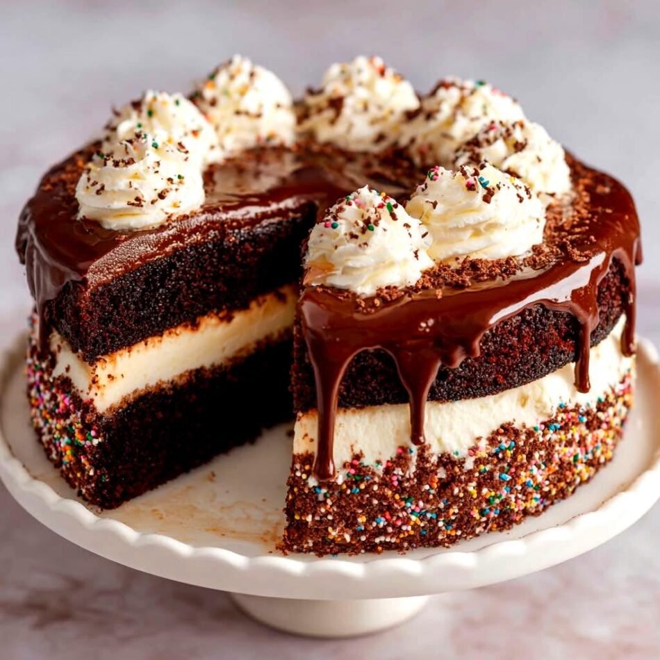 HERSHEY’S CHOCOLATE CAKE WITH CREAM CHEESE FILLING