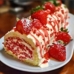 Strawberry Birthday Cake Roll