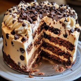 Delicious Chocolate Chip Cookie Dough Ice Cream Cake