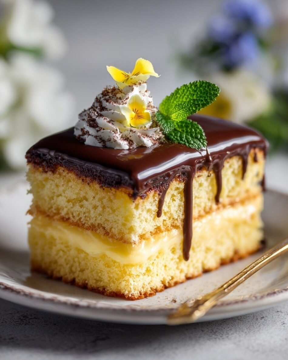 Boston Cream Poke Cake
