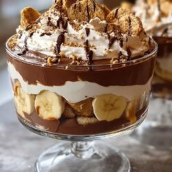 Chocolate Peanut Butter Banana Cream Trifle