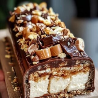 Homemade Snickers Yule Log