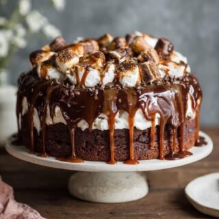 Fudgy Chocolate Cake with Marshmallows