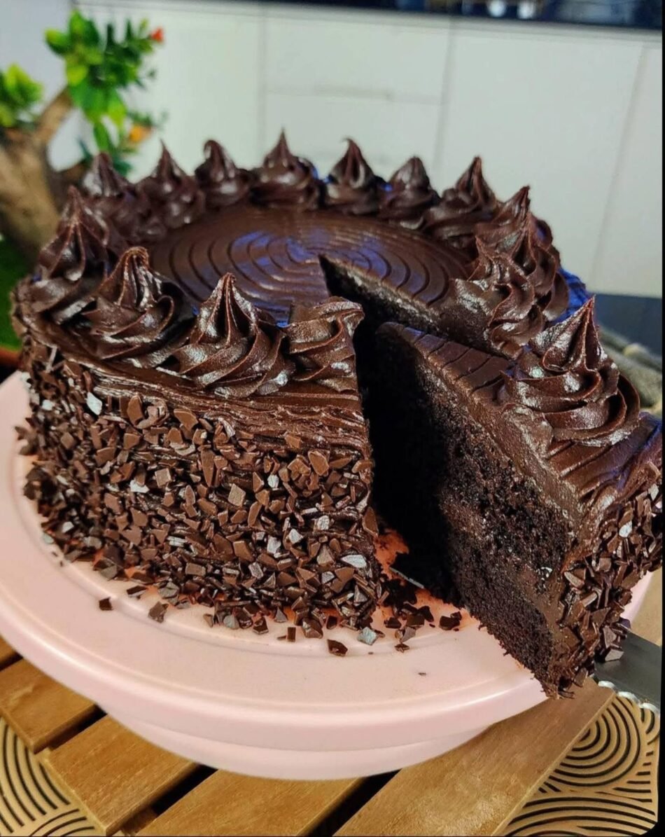 Rich Double Chocolate Cake with Moist Filling