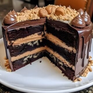 Chocolate Peanut Butter Cup Galaxy Cake