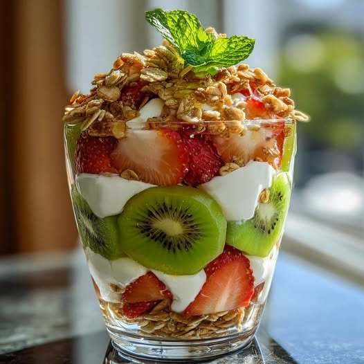 Kiwi Strawberry Yogurt Parfai