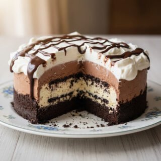 Chocolate Mousse Cake & Vanilla Cream
