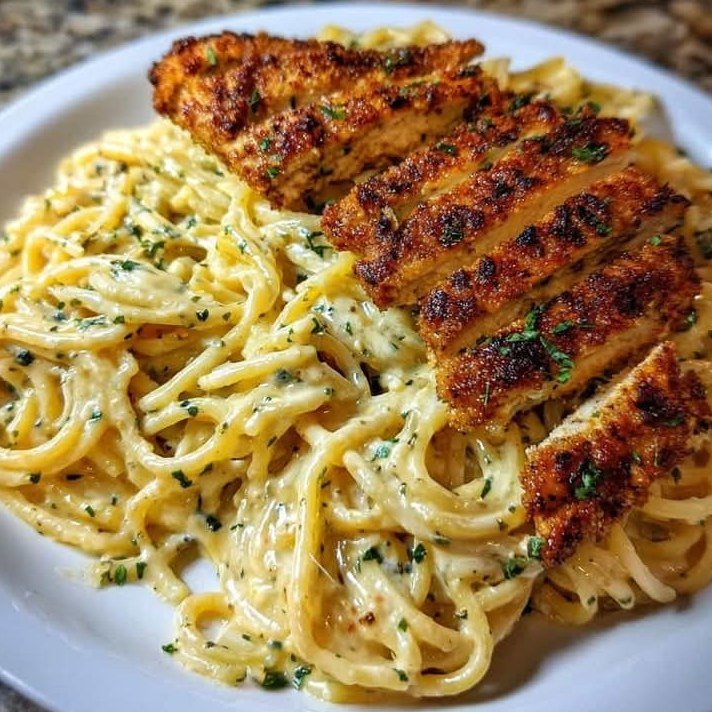 Cajun Garlic Butter Chicken Spaghetti with Parmesan Sauce