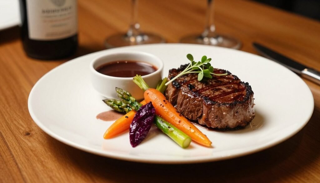 Gourmet steak accompaniments and savory sauce pairings