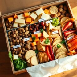 adult snack tackle box with organized snacks