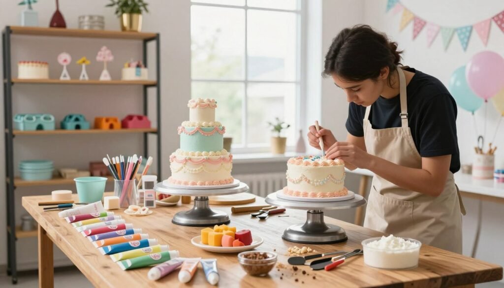 cake designs birthday preparation workspace