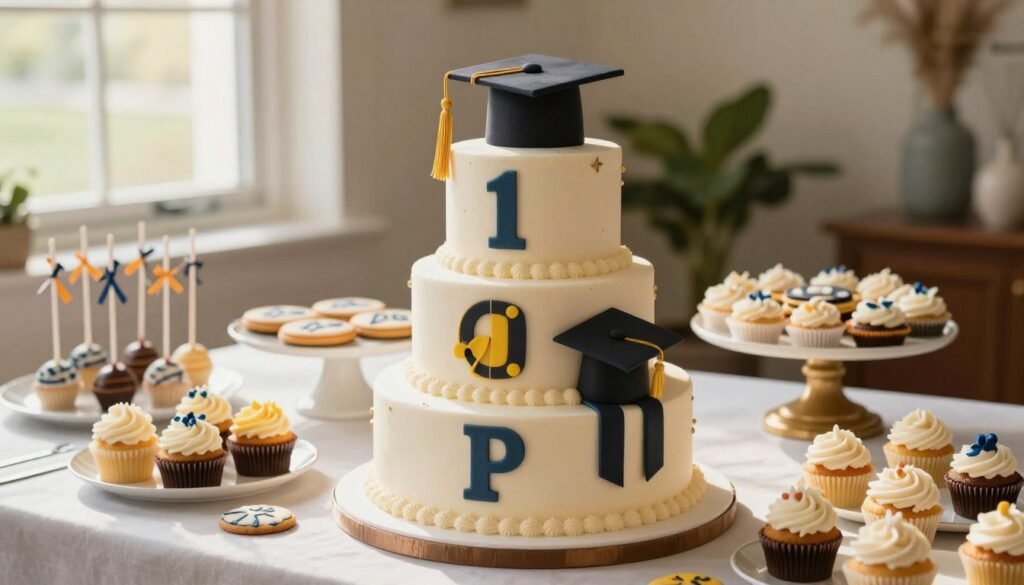 college graduation cakes showing sophisticated designs