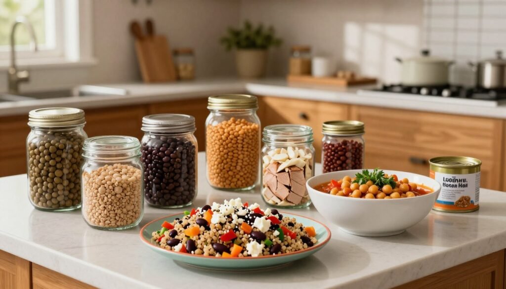 Quick high protein meals using pantry ingredients