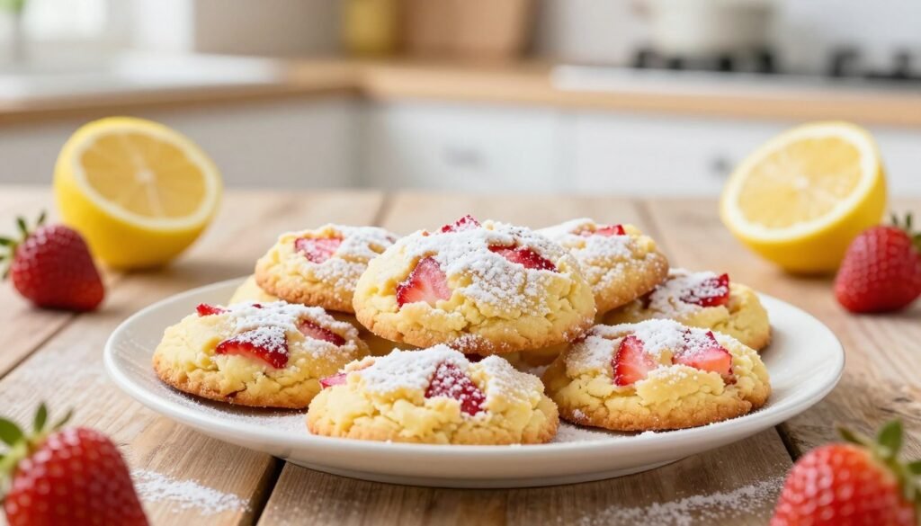 Refreshing lemon and strawberry cookies Refreshing lemon and strawberry cookies