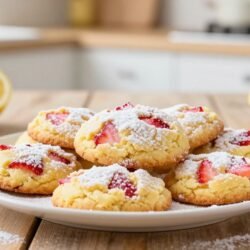 Refreshing lemon and strawberry cookies