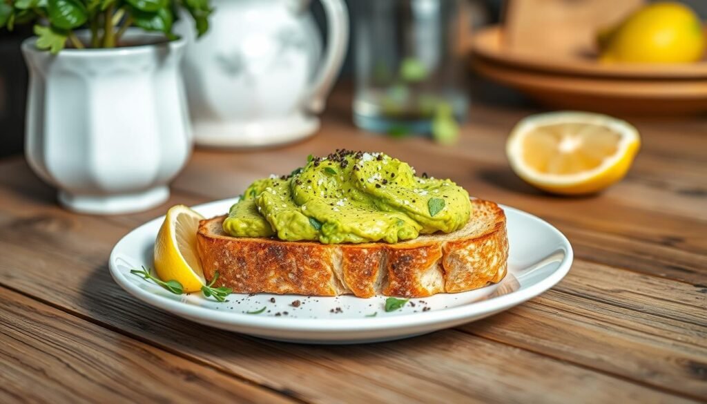 smashed avocado on toast